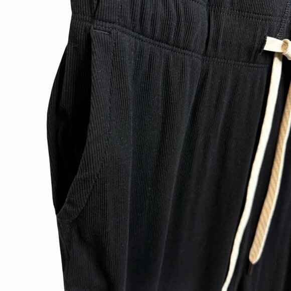 Vuori Mudra Pose Womens Jumpsuit Size S Black Wide Leg Ribbed Athleisure Lounge - Picture 6 of 10